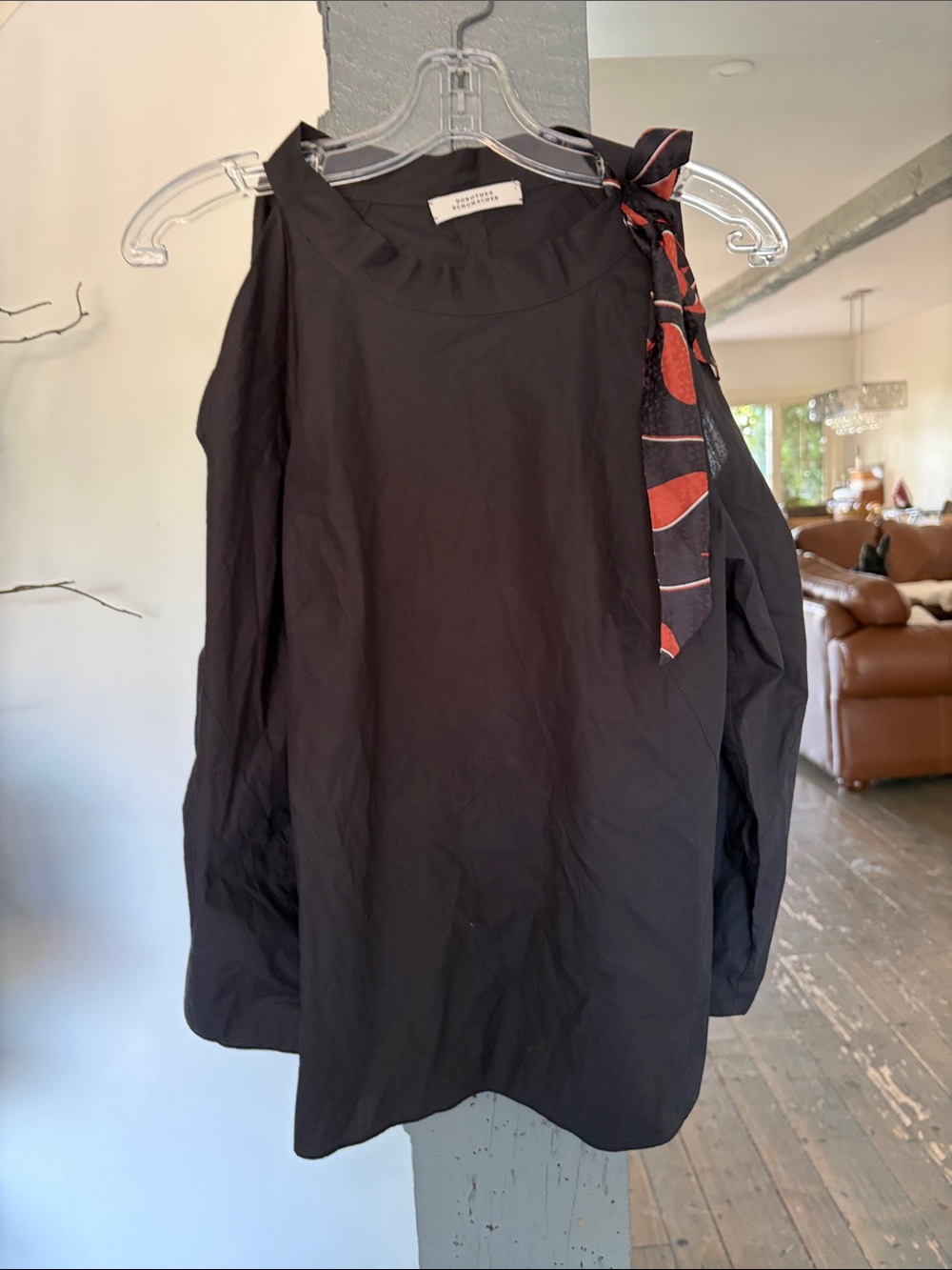 Black Tie Detail  long sleeve shirt by DOROTHEE SHUMACHER